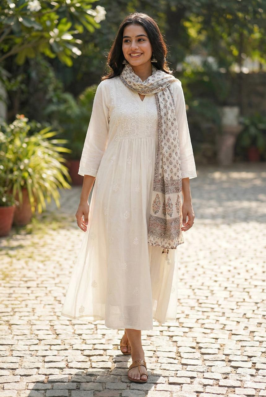Cotton kurti set with dupatta